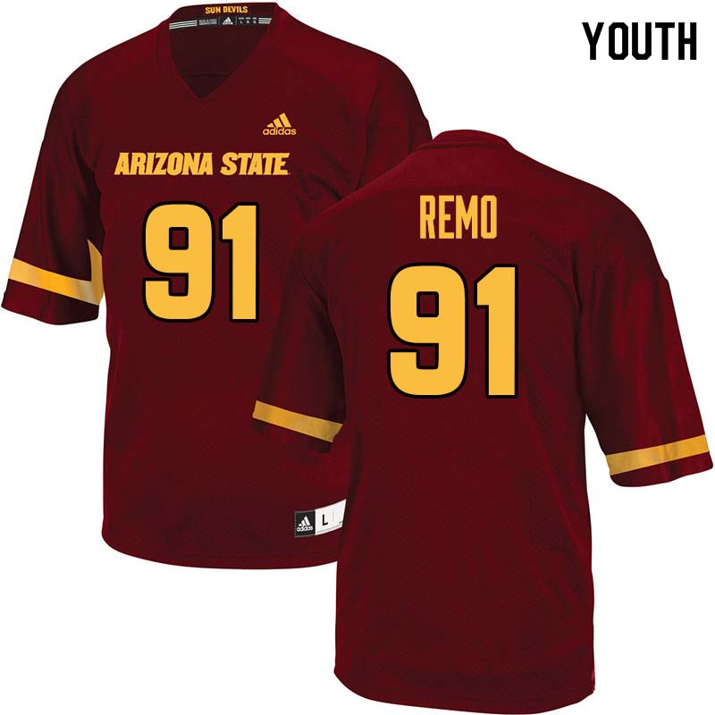 Youth #91 Kyle Remo Arizona State Sun Devils College Football Jerseys Sale-Maroon